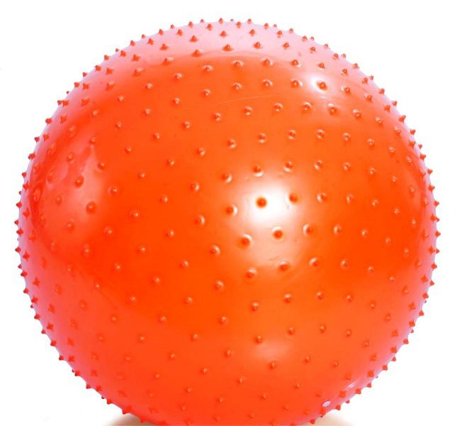 Гимнастический мяч игольчатый, с насосом, 75см изображение